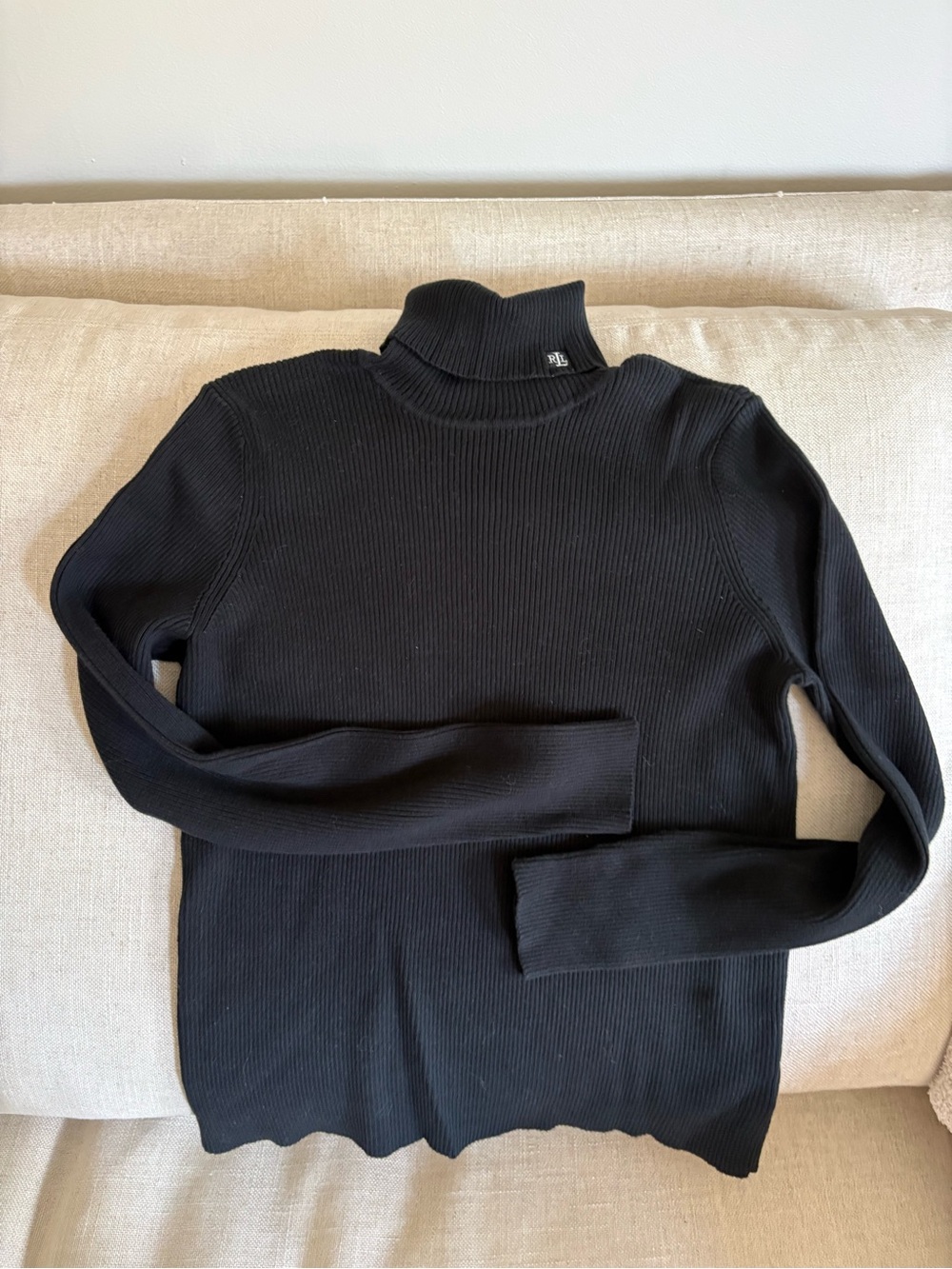Ralph Lauren Black Ribbed Turtleneck Sweater